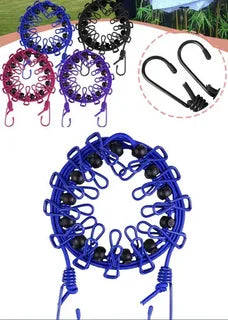 Portable Elastic Clothesline with Clips