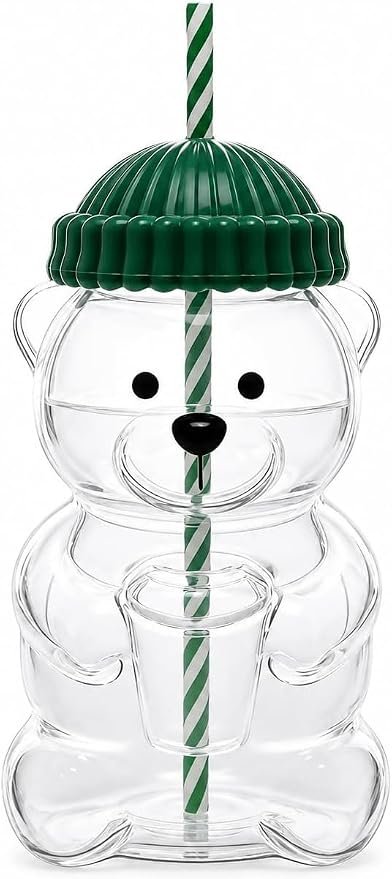 3D Teddy Bear β Glass Tumbler Sipper | 600ml