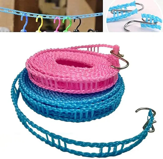 Windproof Anti-Slip Clothesline with Hooks 5M